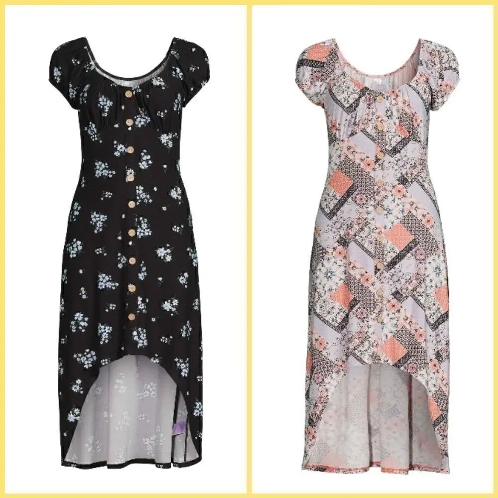 Women’s High Low Midi Floral Print Dress 2-Pack Size XS